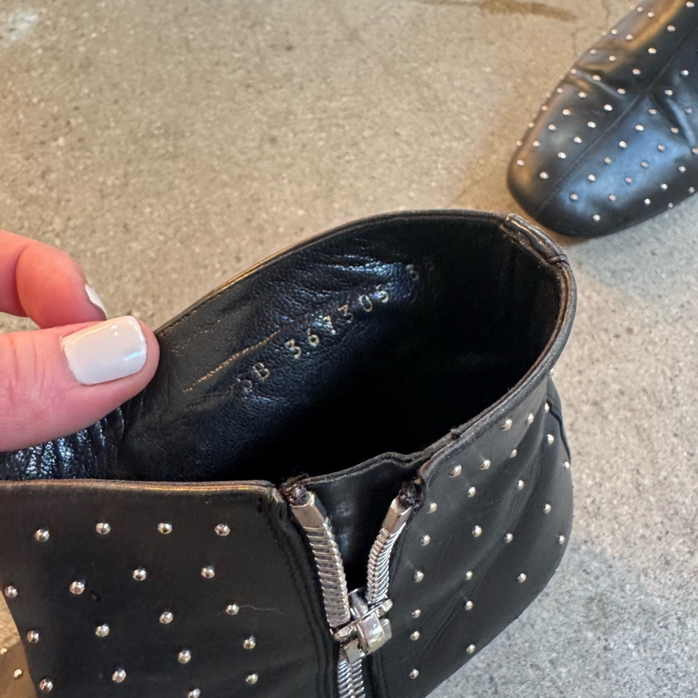 Saint Laurent Black Ankle Boots with Block Heel - Picture 2 of 6